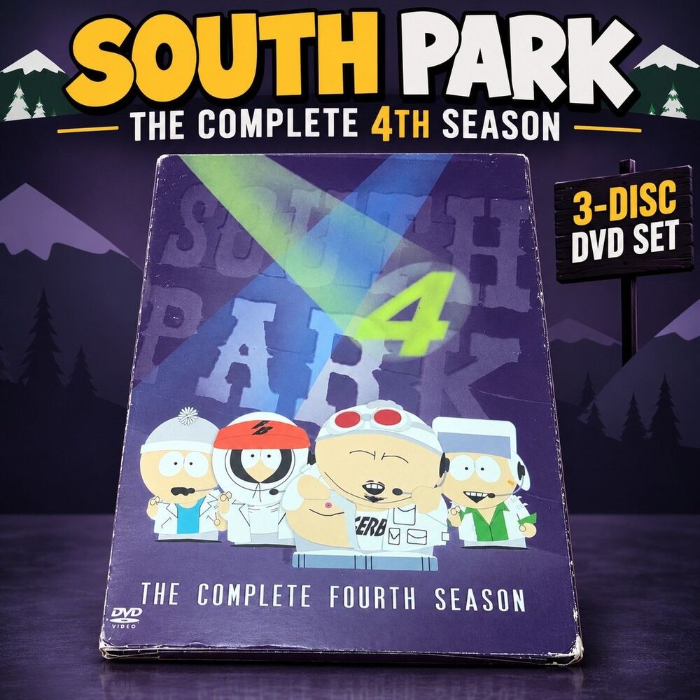 South Park The Complete Fourth Season DVD 3-Disc Set 2004 Comedy Central